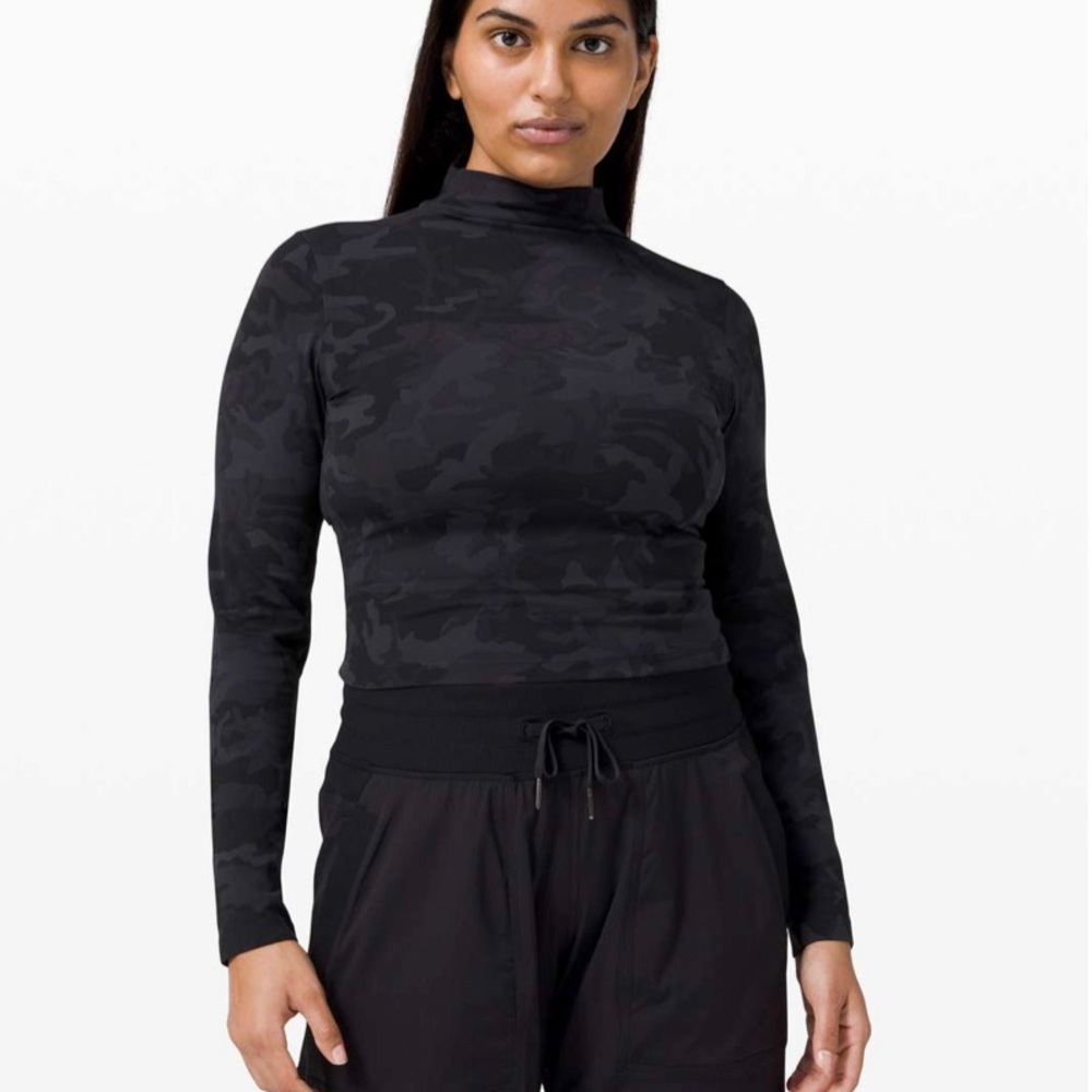 lululemon All Aligned Mock Neck Long Sleeve - Incognito Camo Multi Grey